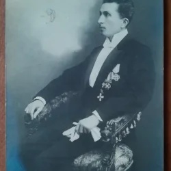 Fotografie tip carte postala, dr. veterinar George Udriski, membru de onoare al Academiei Române din 1946
