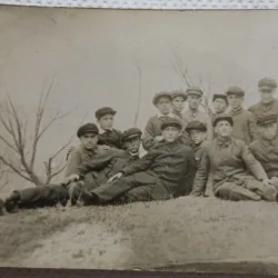 Fotografie tip Carte Postala, Grup de baieti, perioada interbelica