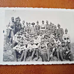 Fotografie tip Carte Postala, pluton militari in termen TR, perioada interbelica, necirculata