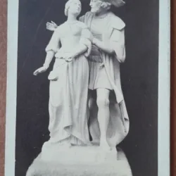 Fotografie tip CDV, sculptura Faust si Margareta - Cauer