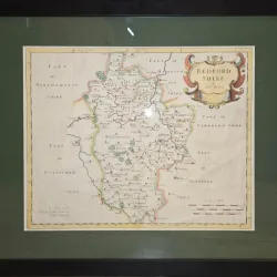Harta veche Bedfordshire, Anglia, 1695