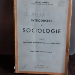INTRODUCERE IN SOCIOLOGIE - EUGENIU SPERANTIA   VOL.2