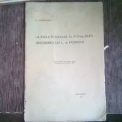 LA SOULE IN IN SECOLUL AL XVII-LEA, DUPA DESCRIEREA LUI L. DE FROIDOUR - OV. DENSUSIANU