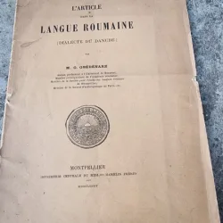 M. G. Obedenare - L'Article dans la Langue Roumaine (cu dedicatie de la autor pentru Olanescu)