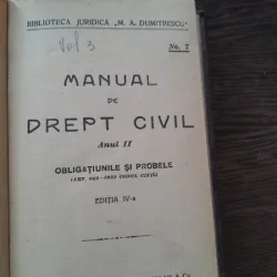 MANUAL DE DREPT CIVIL, OBLIGATIUNILE SI PROBELE, ANUL II