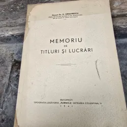 Memoriu de titluri si lucrari - D. Grigorescu  cu dedicatia autorului