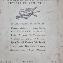 Muzica si poezie, Revista Filarmonicei - anul I, 1936, Martie, nr 5 (articol principal - Comemorarea Reginei Carmen Silva la Academia Romana)