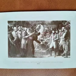 Napoleon Bonaparte la primirea cheilor orasului Viena, rproducere tip carte postala, dupa un tablou de la Versailles
