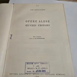 Opere alese, oeuvres choises - Ion Cantacuzino