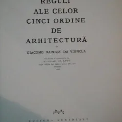 REGULI ALE CELOR CINCI ORDINE DE ARHITECTURA de GIACOMO BAROZZI DA VIGNOLA