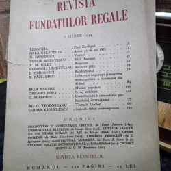 Revista Fundatiilor Regale - 1 Iunie 1934, cu o cronica de Mircea Eliade America vazuta de un tanar roman de azi