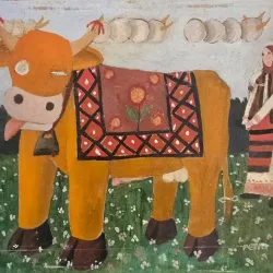 Tablou Petru Vintila  - Cu vaca (pictura)