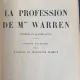 La profession de Mme. Warren (Profesiunea doamnei Warren - carte in franceza) - Bernard Shaw
