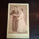 Fotografie tip CDV , Cuplu tanar , alb negru , Kolozsvart (Cluj-Napoca) - Veress Ferencz