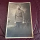 fotografie tip carte postala, militar german in uniforma, alb negru - circulata