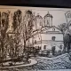 Gravura -  strazi din Bucuresti - epreuve lito/test lito, semnatura olografa Dragos Morarescu