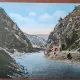 Carte postala, Baile Calimanesti, vedere de pe Valea Oltului, perioada interbelica