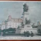 Carte postala, Bucureesti, Ministerul Domeniilor si monumentul I.C. Bratianu, 1917