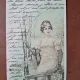 Carte postala, desen adolescenta, 1900
