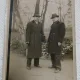 Carte postala, Doi barbati in pardesie si cu palarii, 1936