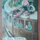 Carte postala, necirculata, desen tren cu militari, perioada interbelica