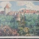 Carte postala, Praga, Șanțul cu cerbi dintre Castelul Praga și Palatul Regal de Vară, inceput de secol XX