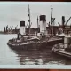 Carte postala, Remorchere în docul regal, Grimsby, perioada interbelica