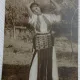 Carte postala, Tanara in costum popular cu carafa de apa, perioada interbelica