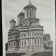 Carte postala, vedere de la est a Manastirii Curtea de Arges, perioada interbelica