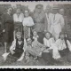 Fotografie, Grup de civili, militar si femei in costum traditional romanesc, anii 40-50