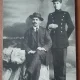 Fotografie ofiter si civil, tip carte postala alb negru