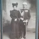 Fotografie pe carton, ofiter cu sotia, 1919