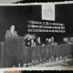 Fotografie, personalitati ale momentului la prezidiu, cu ocazia a celei de-a 30 aniversare a luptelor ceferistilor si petrolistilor din 1933