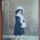 Fotografie tip carte postala, fetita cu palarie, 1911