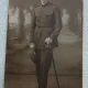 Fotografie tip Carte postala, Militar in parc, 1927