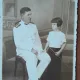 Fotografie tip carte postala, necirculata, militar cu fetita, 1937