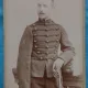 Fotografie tip CDV, Sublocotenet francez in tunica cu gaitane, sfarsit de secol XIX