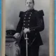 Fotografie tip CDV, Subofiter de infanterie, francez in uniforma de ceremonie, inceput de secol XX