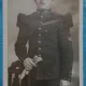 Fotografie tip CDV, Subofiter de infanterie, francez in uniforma de ceremonie, inceput de secol XX