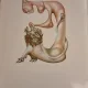 Jules Perahim, L Alphabet – Woman and Lion / Kaf – litografie originala
