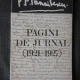 PAGINI DE JURNAL (1921-1927) - P.P. PANAITESCU