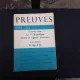 REVISTA PREUVES NR.99/1959  (CU ARTICOLE DE RAYMOND ARIN, E.M. CIORAN SI ALTII, TEXT IN LIMBA FRANCEZA)